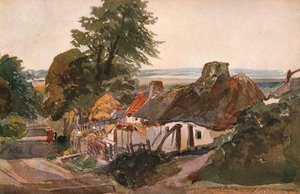 Zaułek z domkami, ok. 1820 autorstwa Peter de Wint