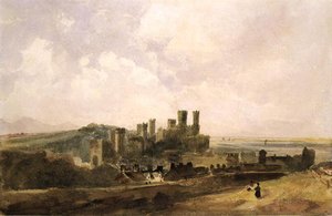 Zamek Caernarvon (akwarela na papierze) autorstwa Peter de Wint
