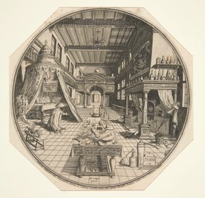 Heinrich Khunrath, Alchemik Lipska, w swojej bibliotece autorstwa Peter van der Doort
