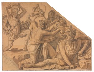Aphrodite schützt Paris gegen Menelaos autorstwa Peter von Cornelius