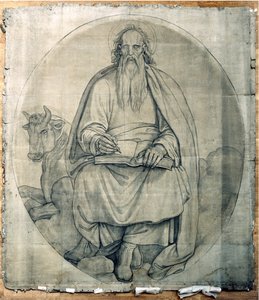 Ewangelista Łukasz. Karton do fresków kościoła św. Ludwika w Monachium autorstwa Peter von Cornelius