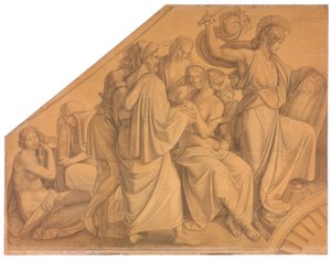 Odysseus entdeckt Achill unter den Töchtern des Lykomedes autorstwa Peter von Cornelius