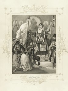 Metropolita Germanos podnoszący sztandar wolności Z Albumu greckiego heroizmu autorstwa Peter von Hess