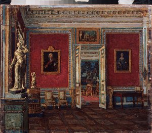 W Pałacu Kuskovo (Moskwa) (W Pałacu Kuskovo) - Obraz Piotra Iwanowicza Pietrowiczewa (Piotr Pietrowiczew) (1874-1947), olej na płótnie - Sztuka rosyjska końca XIX-XX wieku - Państwowe Muzeum Sztuki, Perm (Rosja) autorstwa Petr Ivanovic Petrovichev