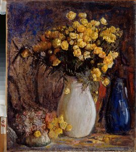 Nenuphars dans un vase blanc (Lilie wodne w białym dzbanku) - Malarstwo Piotra Iwanowicza Pietrowiczewa (Piotr Pietrowiczew) (1874-1947), olej na płótnie - Sztuka rosyjska końca XIX-XX wieku, modernizm - Państwowe Muzeum Sztuki Surikowa, Krasnojarsk (Rosja