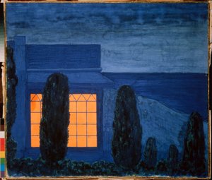 La maison Zhukovsky (Joukovsky), a Kuchuk Koy (Ukraina) - Dom Żukowskiego w Kuchuk-Koy- Dzieło Piotra (Piotr, Petr) Savvich Utkin (Outkin) (1877-1934), tempera na płótnie, ok. 1915 - Sztuka rosyjska , XX w., symbolika - Kolekcja prywatna