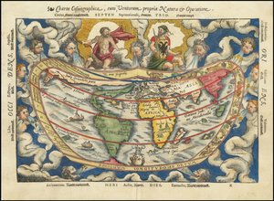 Mapa z 1553 roku - Charta Cosmographica, Cum Ventorum Propria Natura et Operatione