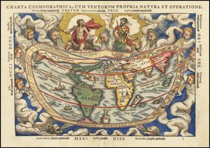 Mapa świata z 1553 roku - Charta Cosmographica, Cum Ventorum Propria Natura et Operatione
