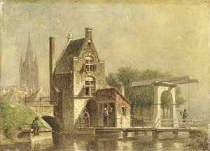Brama krowa w Delft autorstwa Petrus Gerardus Vertin
