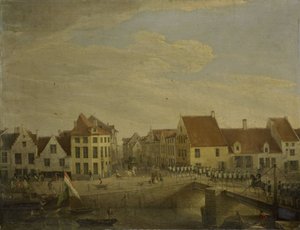 Wojska holenderskie przechodzące przez twierdzę Dendermonde autorstwa Petrus Groenia