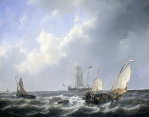 Pejzaż morski z wód Zelandii autorstwa Petrus Johann Schotel