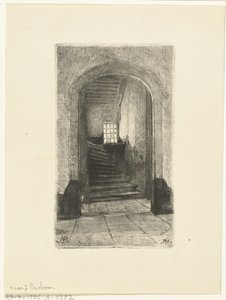 Widok na schody w Prinsenhof w Delft