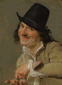 Słuch: mężczyzna liczący monety. . Z cyklu Personifikacje Pięciu Zmysłów, ok. 1635-66 (olej na drewnie) autorstwa Petrus Staverenus