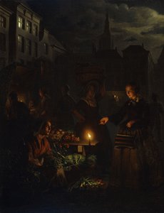 Scena targowa nocą,