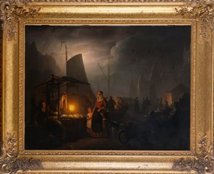 Rynek nocą, Bruksela, 1870