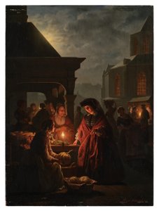 Groenmarkt w Hadze nocą