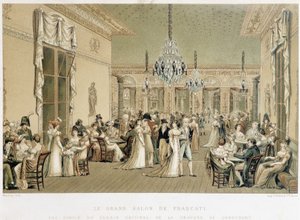Grand Salon du cafe Frascati w Paryżu. Litografia autorstwa Philiberta-Louisa Debucourta (1755-1832) autorstwa Philibert Louis Debucourt