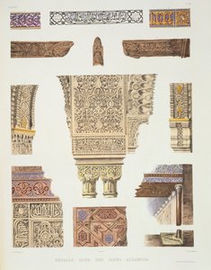 Detale z Dworu Lwów, Alhambra, z "Pamiątki z Granady i Alhambry", wyryte przez Benard und Frey, opublikowane ok. 1836-37 r.