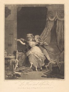 La Rose mal defense (Słabo broniona róża) autorstwa Philibert Louis Debucourt