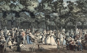 Publiczna promenada w Palais-Royal autorstwa Philibert Louis Debucourt