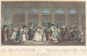Palais Royal - Gallery Walk Promenade de la Galerie du Palais Royal, 1787. autorstwa Philibert Louis Debucourt