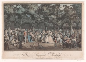 Widzieć i być widzianym Elegancka firma w Jardin du Palais Royal w Paryżu La Promenade Publique (tytuł na obiekcie) autorstwa Philibert Louis Debucourt