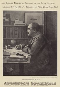 Portret Rudyarda Kiplinga wystawiony w Akademii Królewskiej (lito) autorstwa Philip (after) Burne Jones