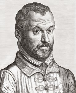 Benito Ariasa Montano. Portret. (wydrukować) autorstwa Philip (after) Galle
