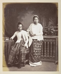 Portret birmańskiego mężczyzny i żony, Fotograf: Klier, Philip Adolphe Gladstone Collection