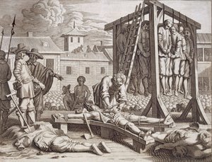 Zawieszenia i tortury, pub. 1672. autorstwa Philip Baldaeus