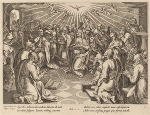 Zielone Świątki autorstwa Philip Galle after Jan van der Straet