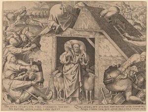 Przypowieść o Dobrym Pasterzu autorstwa Philip Galle after Pieter Bruegel the Elder