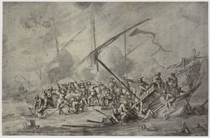 Della Bella, morska walka autorstwa Philip Henry Delamotte