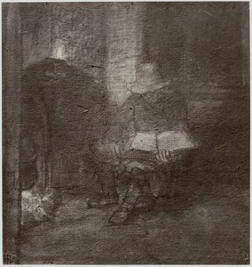 Rembrandt, Stary człowiek czytający autorstwa Philip Henry Delamotte