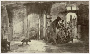 Rembrandt, Tobiat błogosławi Tobiasza autorstwa Philip Henry Delamotte
