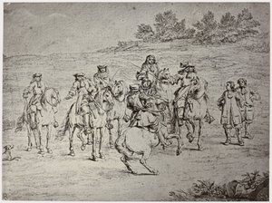Van der Meulin [?], Ludwik XIV. i Artysta autorstwa Philip Henry Delamotte