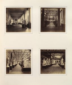 [Widoki greckiego dworu rzeźbiarskiego, w tym popiersia Minerwy], ok. 1930 r. 1859. autorstwa Philip Henry Delamotte.