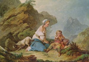 Hagar patrzy, jak jej syn pije