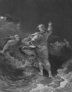 Chrystus chodzący po morzu (rycina)