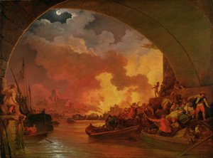 Wielki pożar Londynu, ok. 1797 (olej na płótnie)