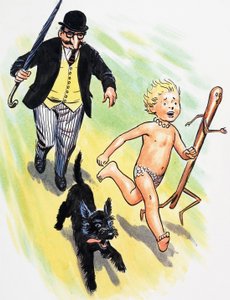 Pościg, ilustracja z książki "The Water Babies" autorstwa Charlesa Kingsleya autorstwa Philip Mendoza