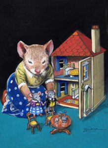 Mysz miejska i mysz wiejska (gwasz na papierze) autorstwa Philip Mendoza