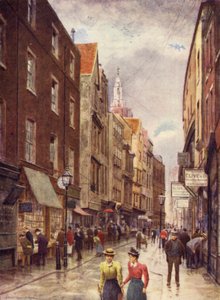 Holywell Street, Strand, patrząc na zachód, 1900 autorstwa Philip Norman