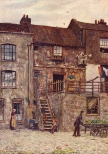 Stare domy, wewnętrzny dziedziniec White Hart Inn, Southwark, 1884 autorstwa Philip Norman
