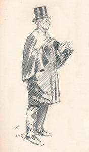 Szkic ołówkiem ołówkiem, Phil May, ok. XIX w. 1903-1904