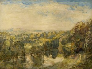 Rzeka Teme, Wieczór, niedaleko Ludlow - Wzgórza Clee w oddali autorstwa Philip Wilson Steer