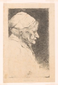 Portret starej kobiety z profilu