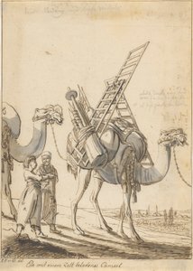 Wielbłąd z namiotem (mężczyzna z wielbłądem z sklepu z namiotami) autorstwa Philipp Ferdinand von Gudenus