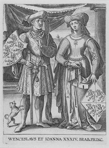 Wacław I, książę luksemburski i Joanna, księżna Brabancji, ca. 1600 autorstwa Philipp Galle