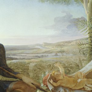 Dzieciątko Chrystus i krajobraz z Odpoczynku w ucieczce do Egiptu, 1805-06 (szczegóły z 141645) autorstwa Philipp Otto Runge